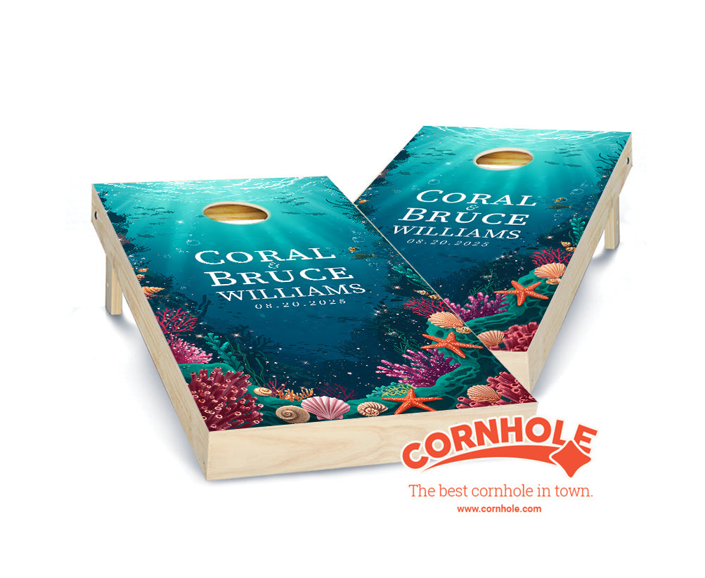 "Wedding Under the Sea" Cornhole Boards