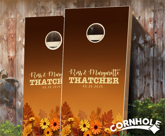 "Earthy Autumn Bliss" Cornhole Boards