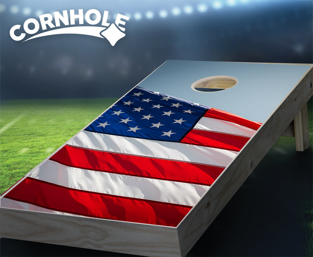 "American Flag Fabric" Cornhole Boards