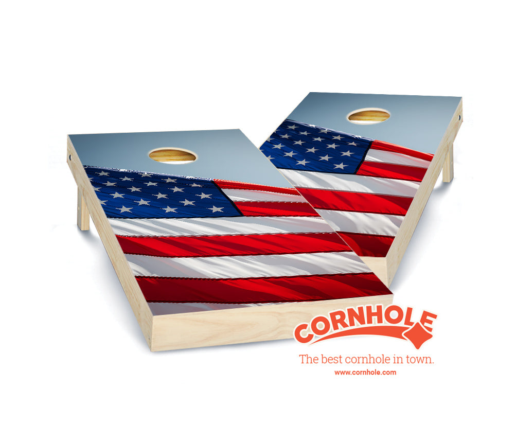 "American Flag Fabric" Cornhole Boards