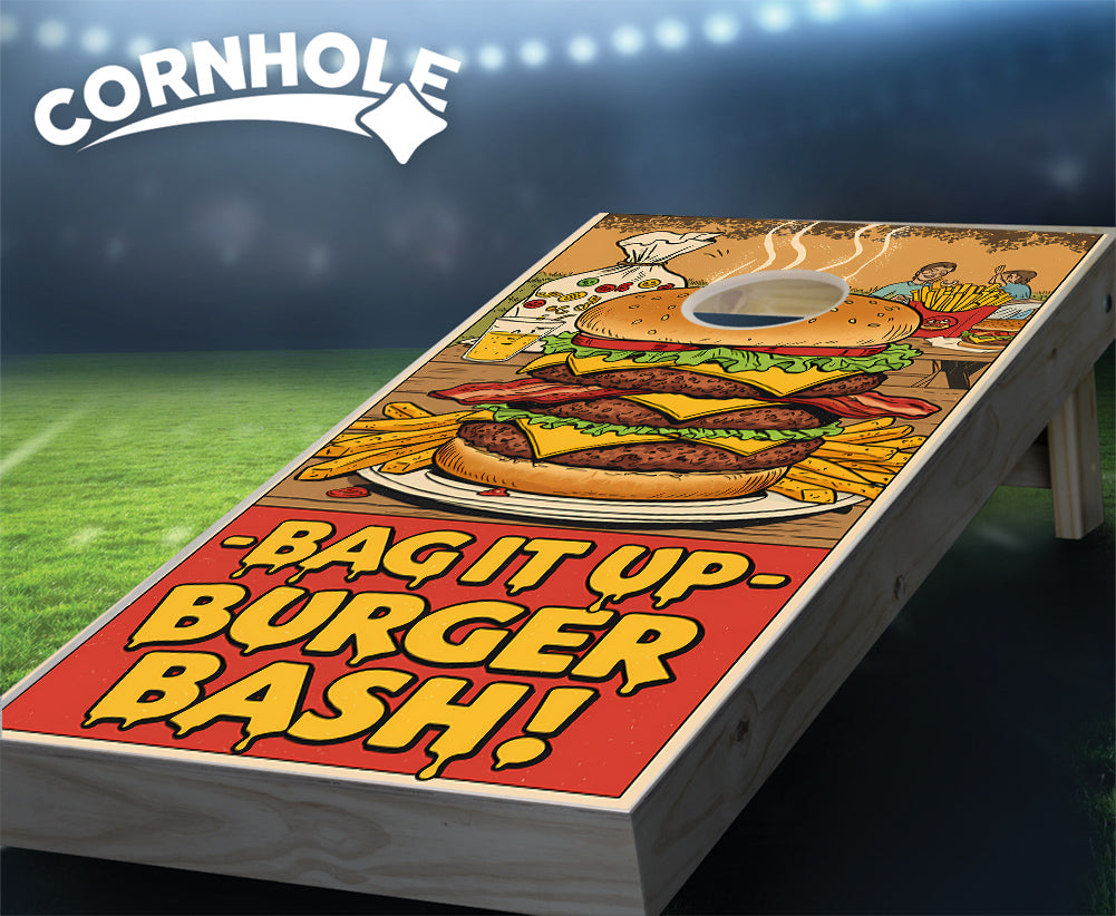 "Bag it Up Burger Bash" Cornhole Boards