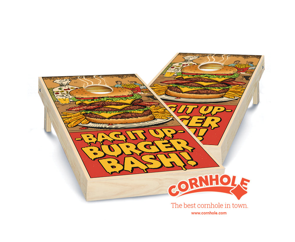 "Bag it Up Burger Bash" Cornhole Boards