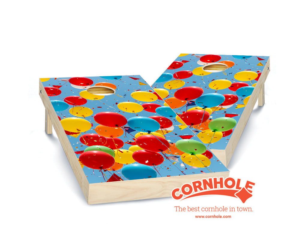 "Balloons In Sky" Cornhole Boards