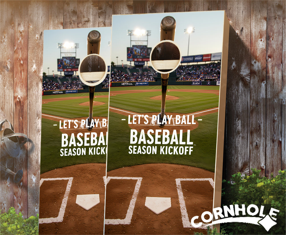 "Baseball Season Kickoff" Cornhole Boards