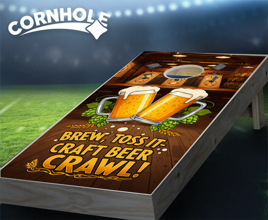 "Brew Toss It - Craft Beer Brawl" Cornhole Boards