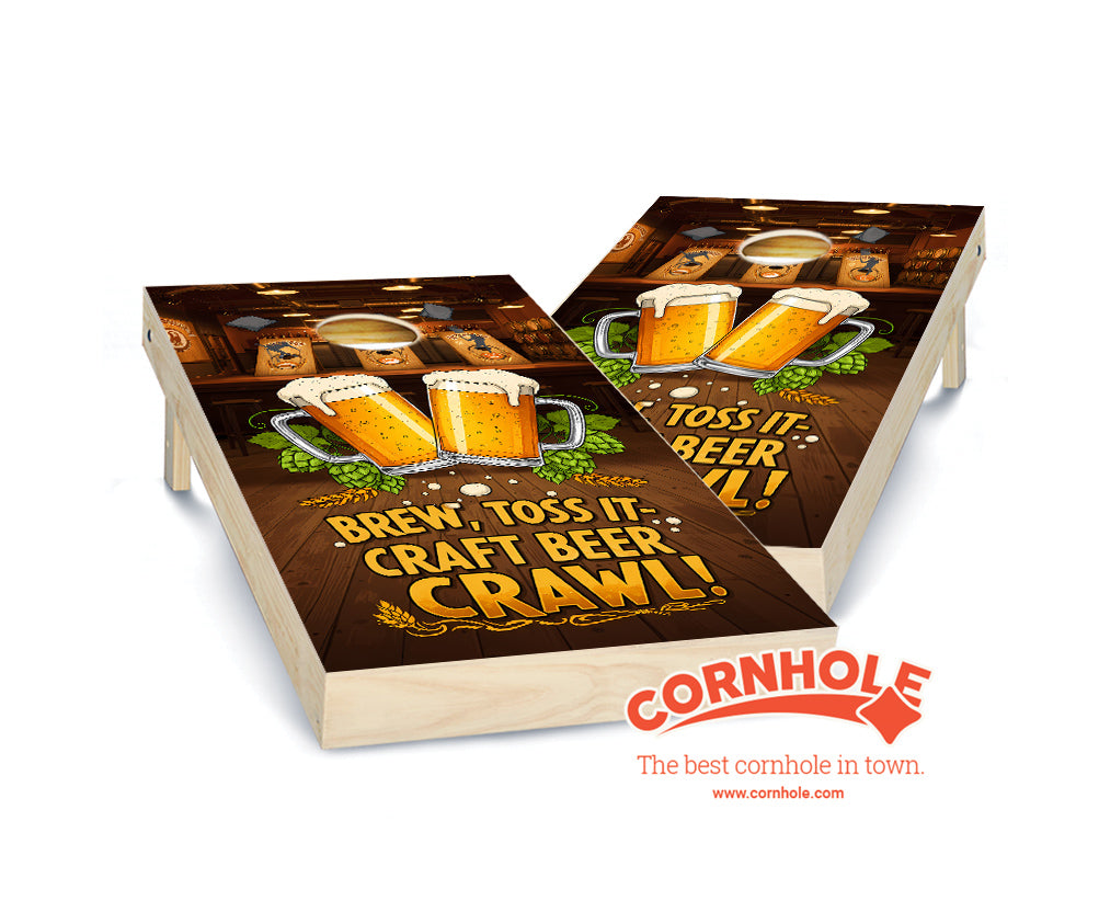 "Brew Toss It - Craft Beer Brawl" Cornhole Boards