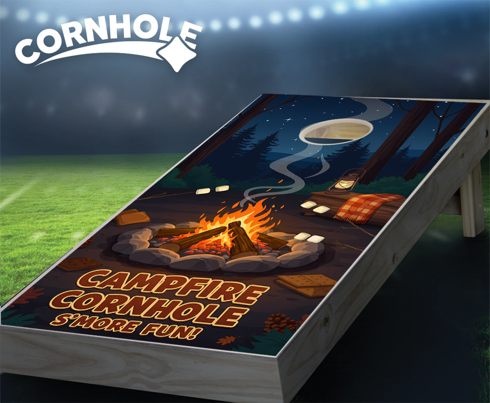 "Campfire Cornhole - Smore Fun" Cornhole Boards