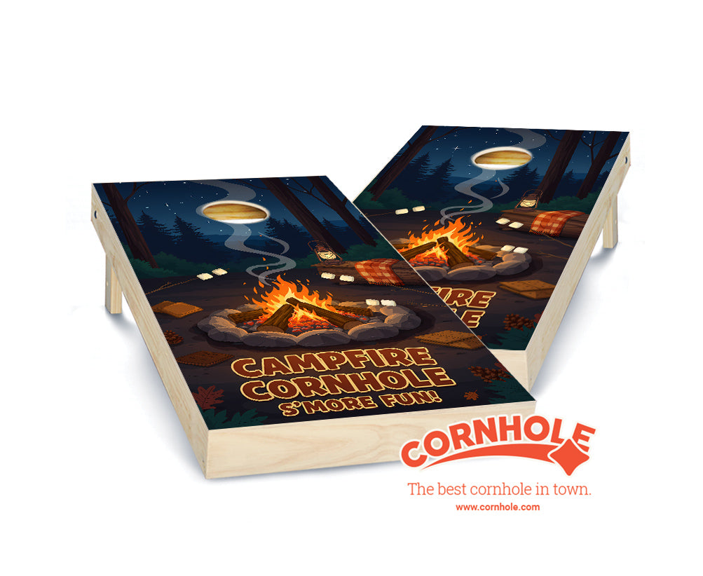 "Campfire Cornhole - Smore Fun" Cornhole Boards