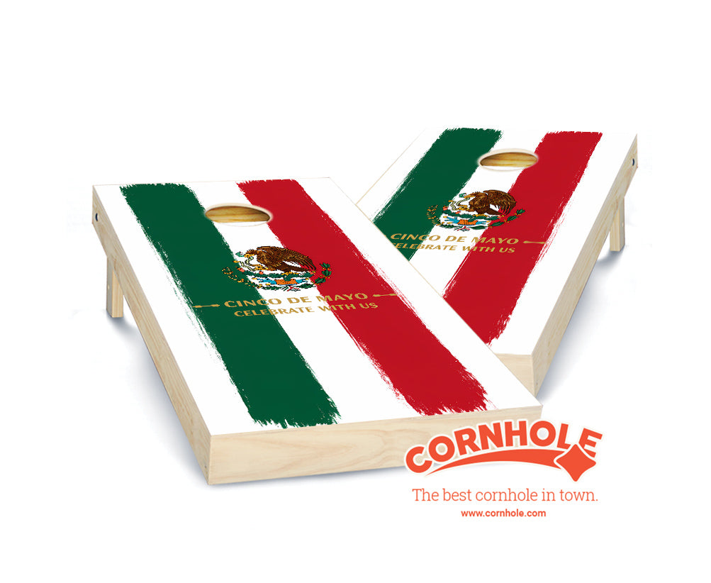 "Cinco de Mayo Celebrate With Us Mexico Flag" Cornhole Boards