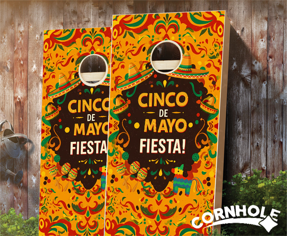 "Cinco de Mayo Fiesta Design" Cornhole Boards