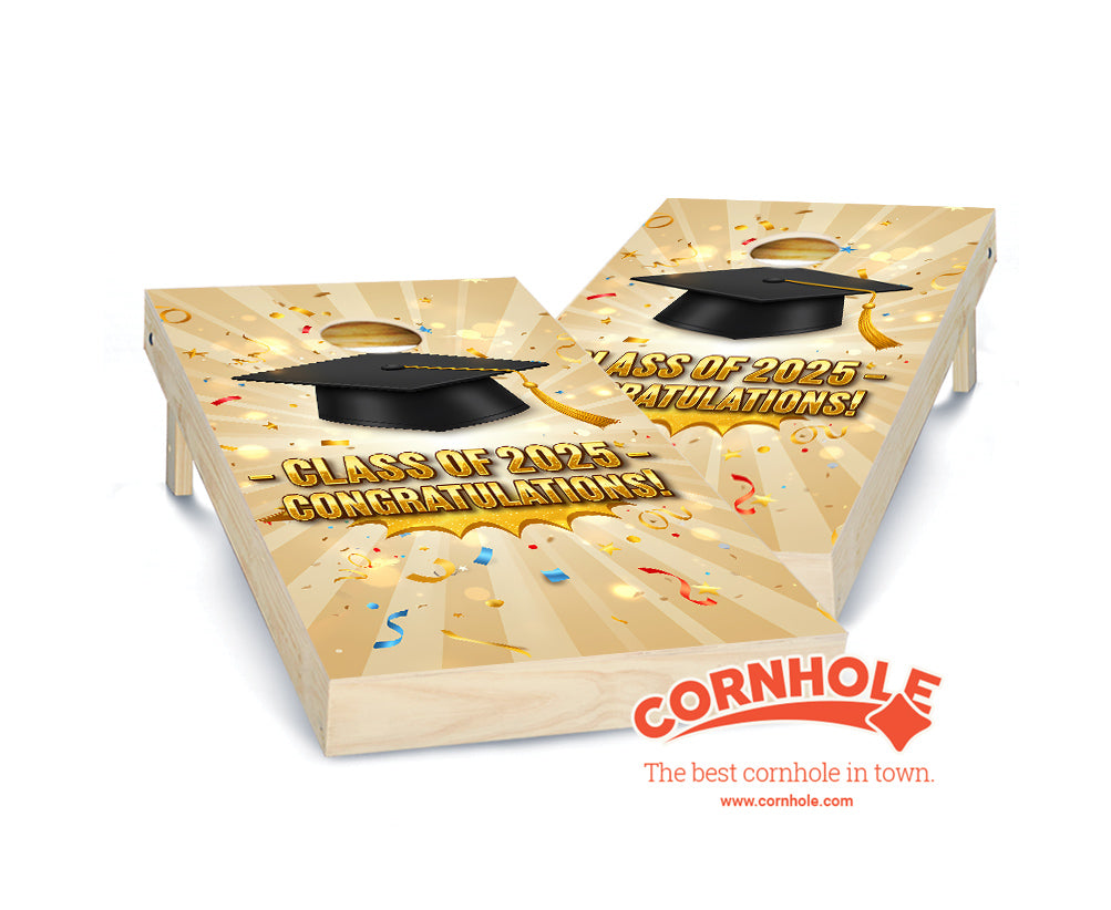 "Class of 2025 - Beige" Cornhole Boards