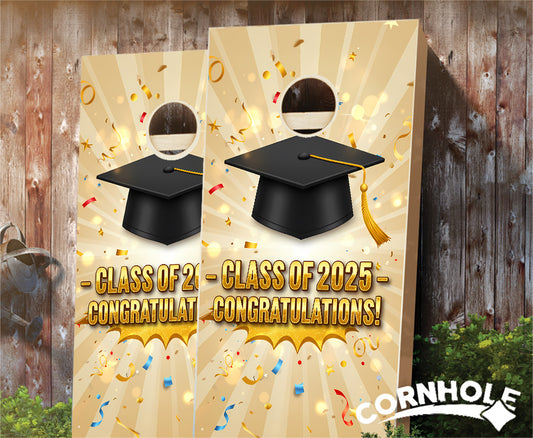 "Class of 2025 - Beige" Cornhole Boards