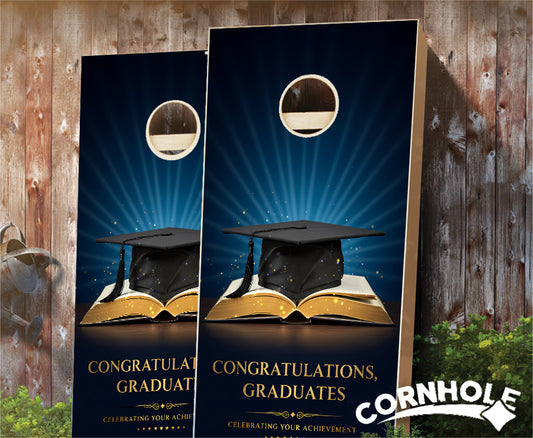 "Congratulations Graduates - Celebrating Your Achievement" Cornhole Boards