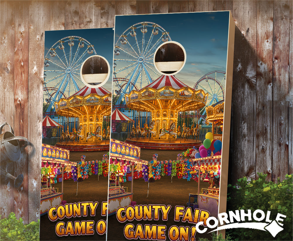 "Country Fair - Game On" Cornhole Boards