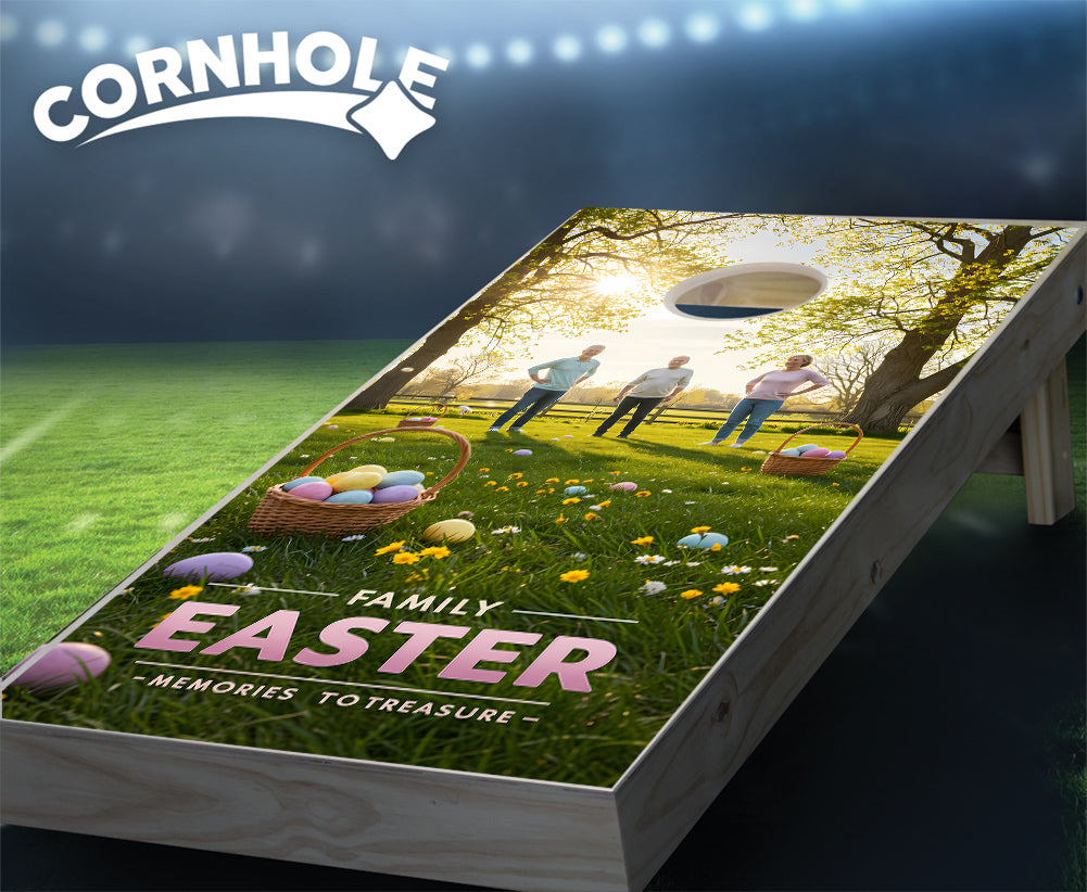 "Family Easter - Memories to Treasure" Cornhole Boards