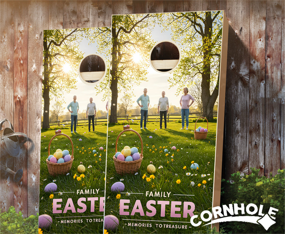 "Family Easter - Memories to Treasure" Cornhole Boards