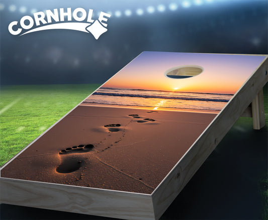 "Footprints in the Sand" Cornhole Boards