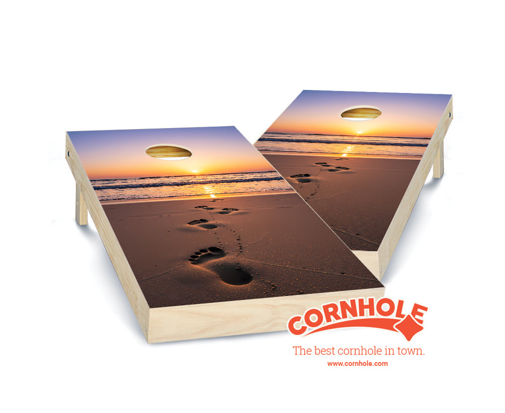 "Footprints in the Sand" Cornhole Boards