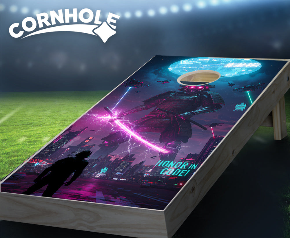 "Giant Cybersamurai City" Cornhole Boards