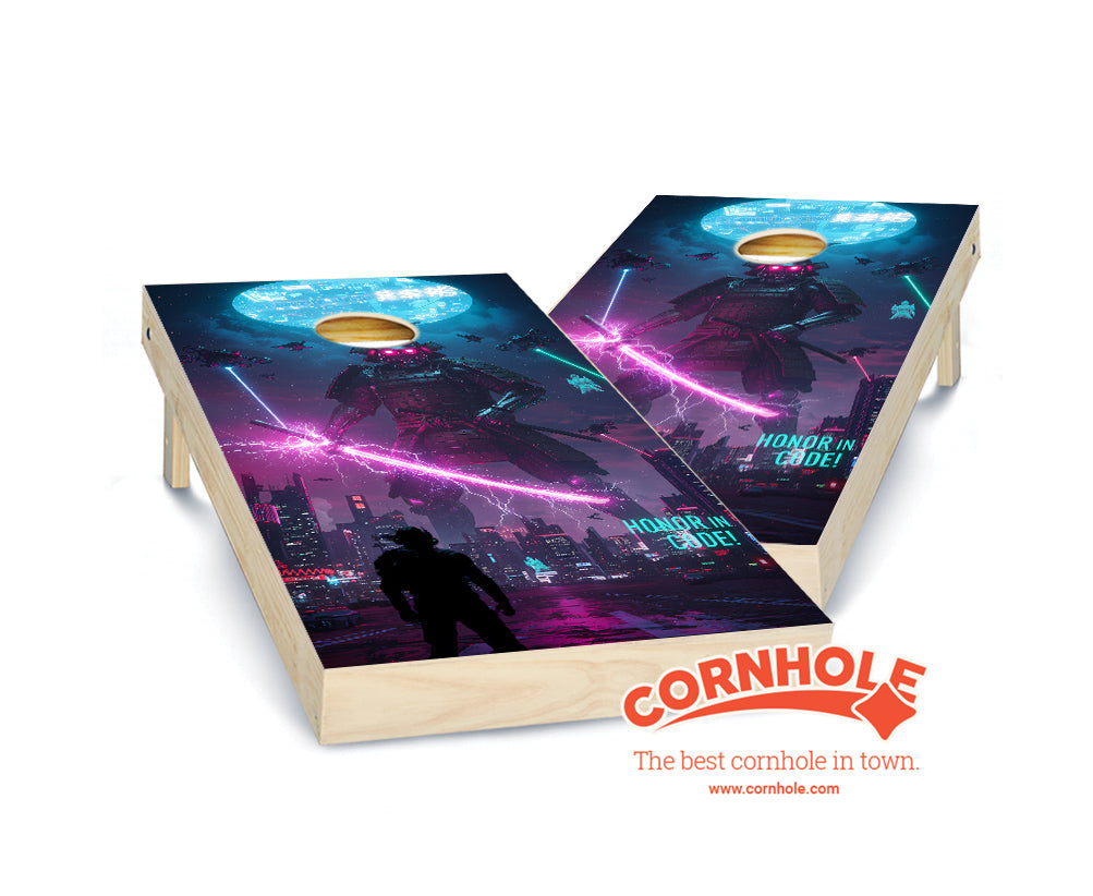 "Giant Cybersamurai City" Cornhole Boards