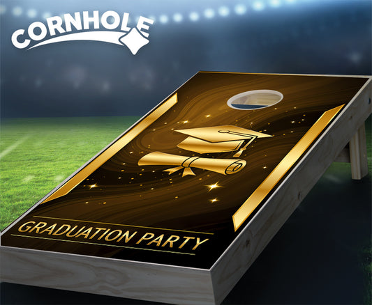 "Graduation Party - Gold" Cornhole Boards