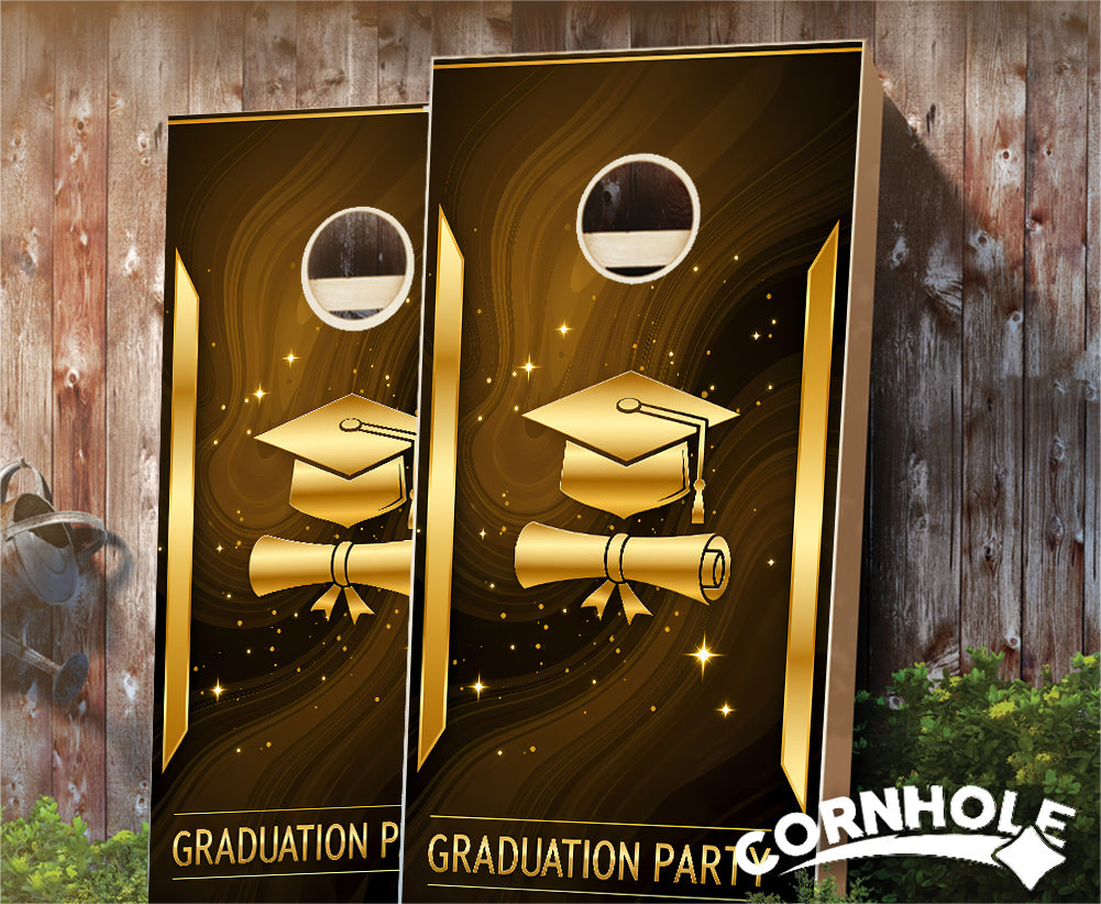 "Graduation Party - Gold" Cornhole Boards