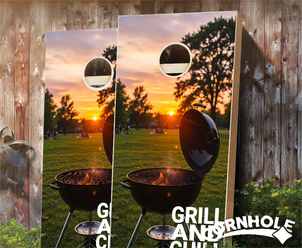 "Grill & Chill" Cornhole Boards