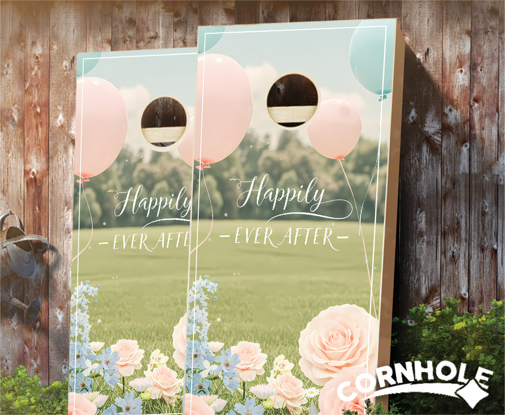 "Happily Ever After" Cornhole Boards