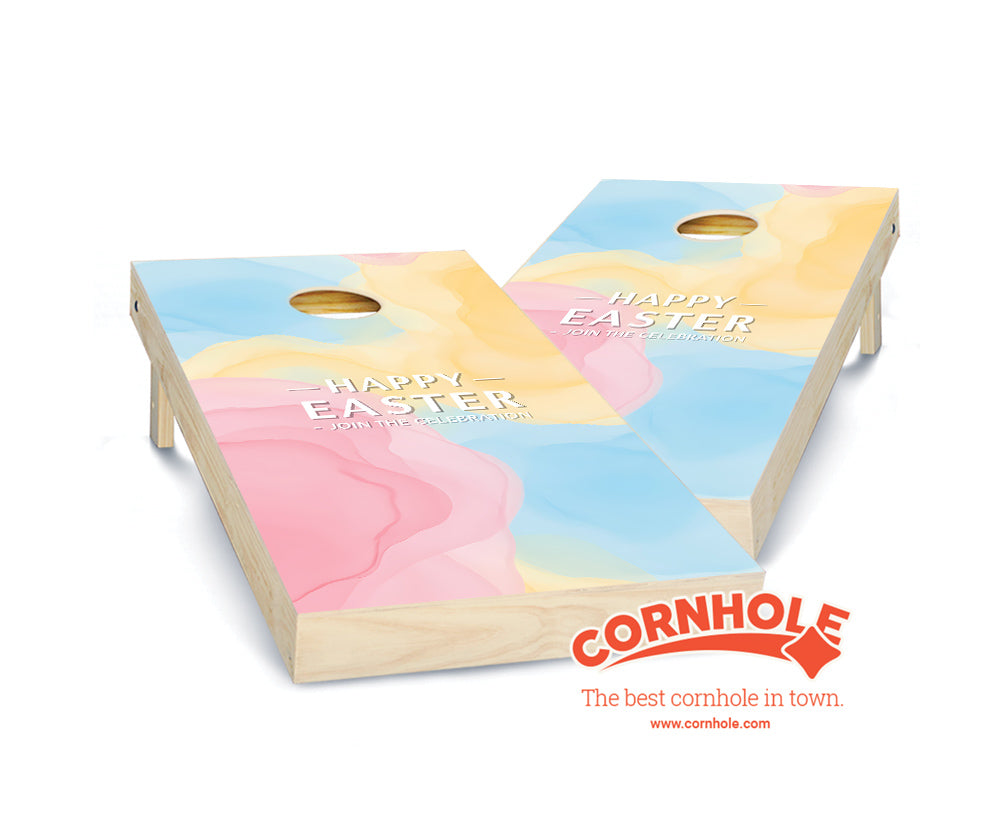 "Happy Easter Pastel - Join the Celebration" Cornhole Boards