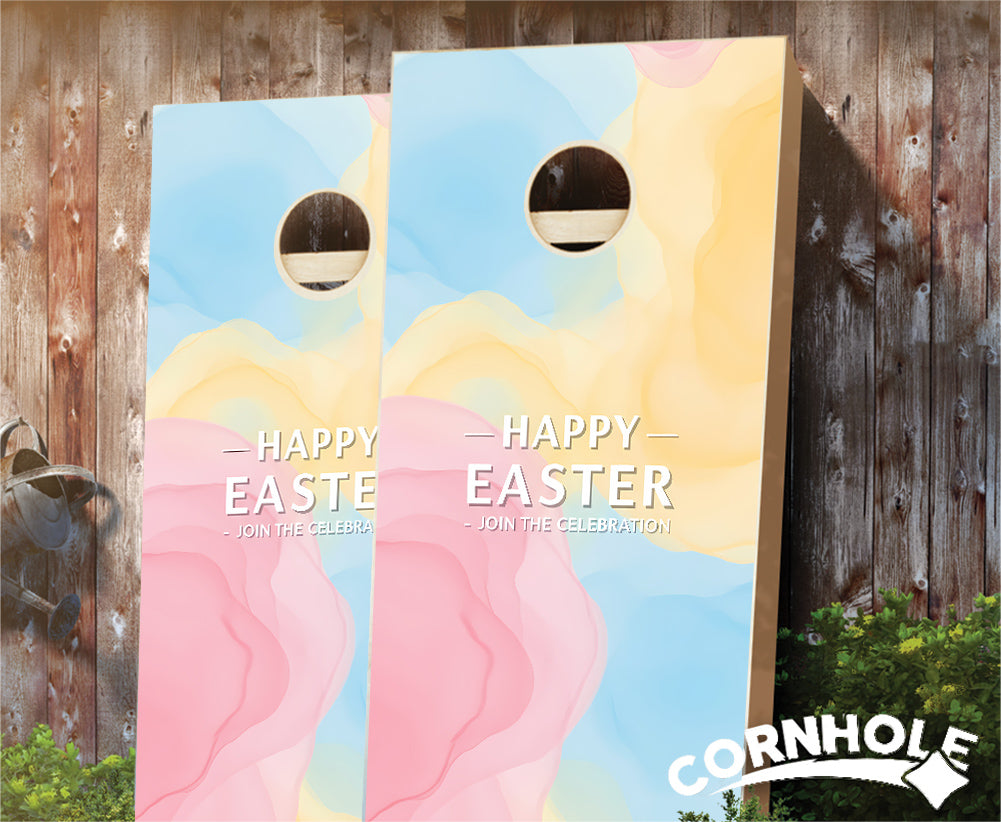 "Happy Easter Pastel - Join the Celebration" Cornhole Boards