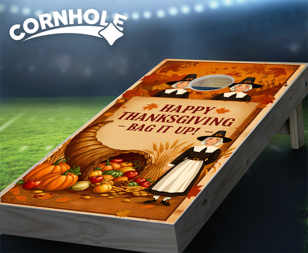 "Happy Thanksgiving - Bag it Up" Cornhole Boards