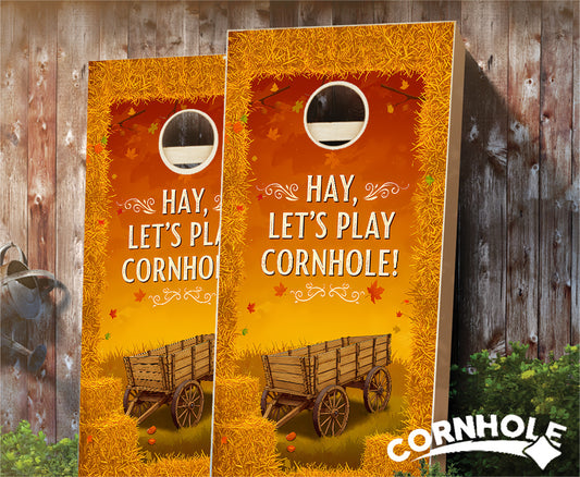 "Hay, Let's Play Cornhole!" Cornhole Boards