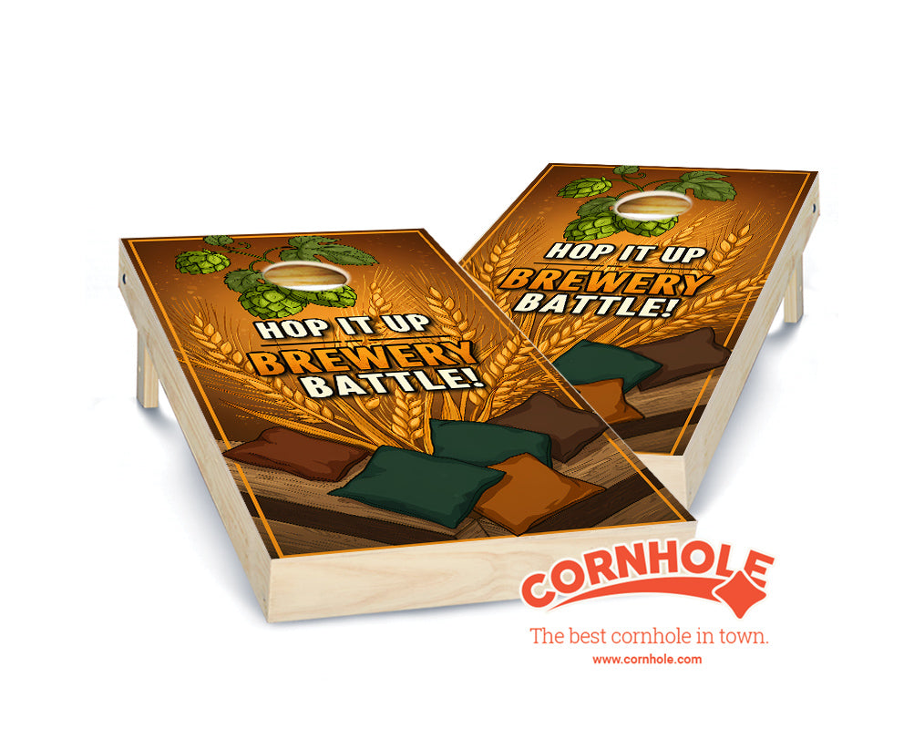 "Hop it Up - Brewery Battle" Cornhole Boards