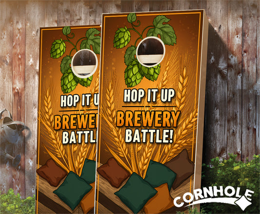 "Hop it Up - Brewery Battle" Cornhole Boards