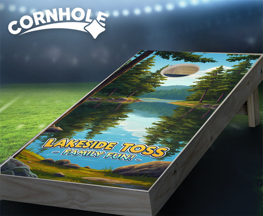 "Lakeside Toss - Family Fun" Cornhole Boards