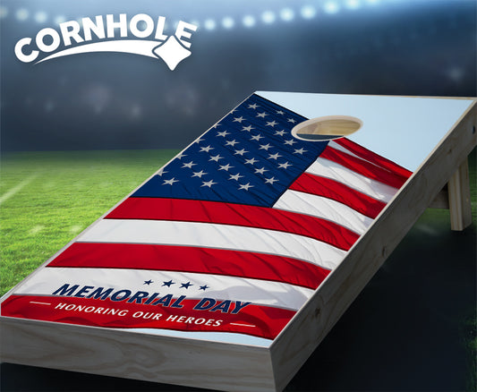 "Memorial Day - Honoring our Heroes Flag" Cornhole Boards