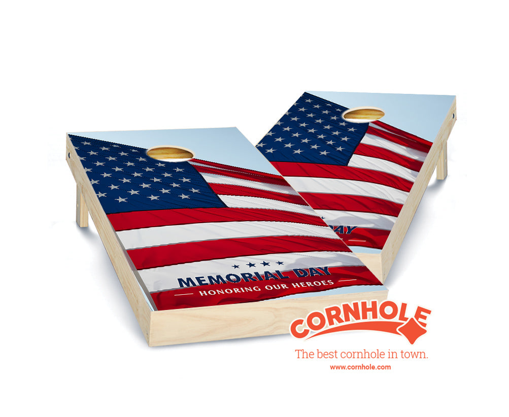 "Memorial Day - Honoring our Heroes Flag" Cornhole Boards