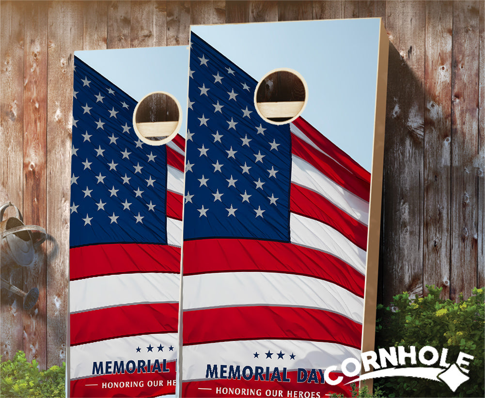 "Memorial Day - Honoring our Heroes Flag" Cornhole Boards