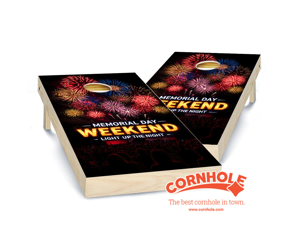 "Memorial Day Weekend - Light up the Sky" Cornhole Boards