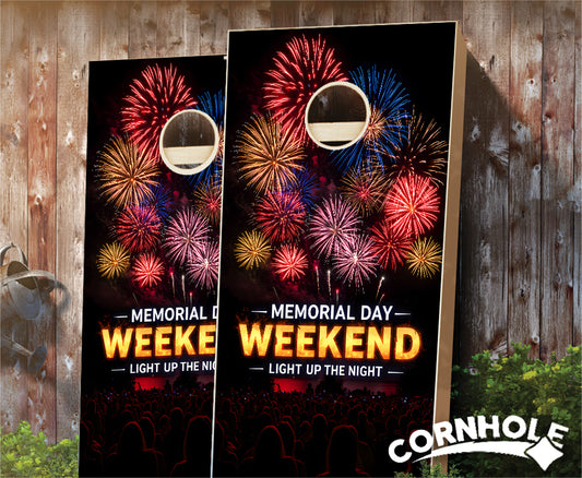 "Memorial Day Weekend - Light up the Sky" Cornhole Boards