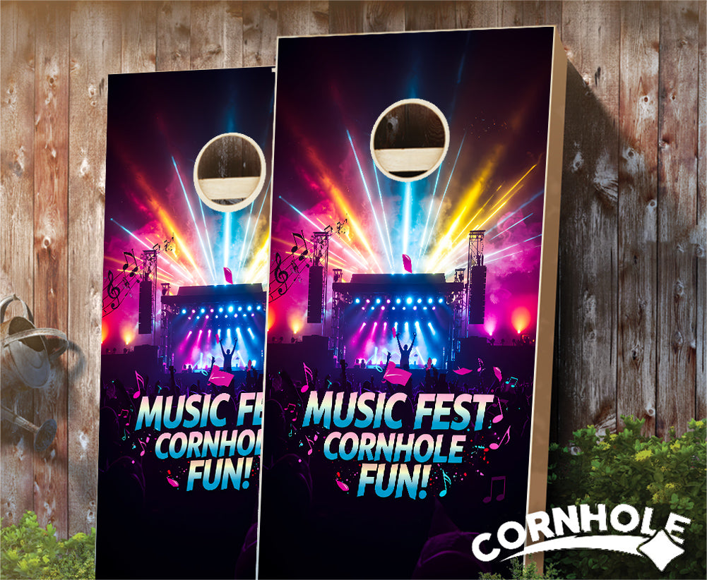 "Music Fest - Cornhole Fun" Cornhole Boards