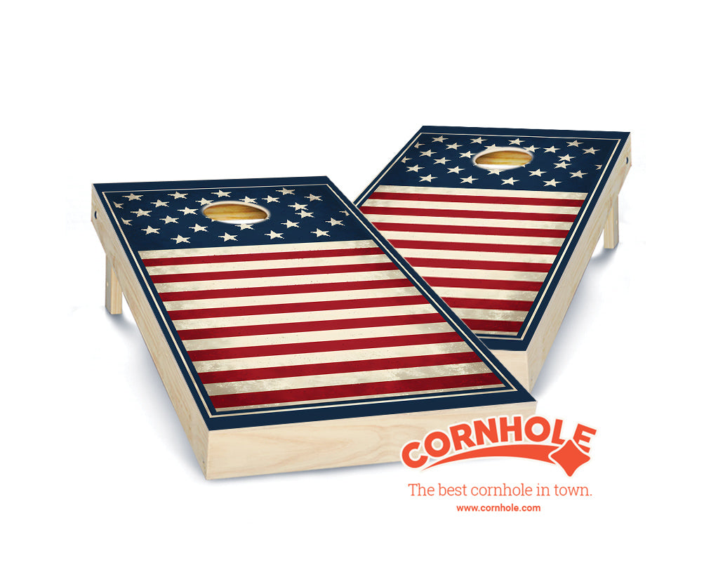 "Patriotic Stars & Horizontal Stripes" Cornhole Boards