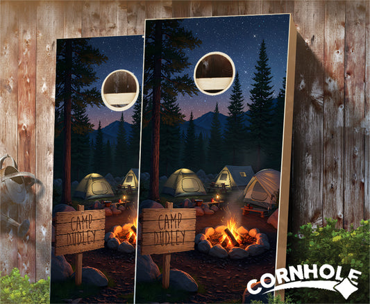 "Personalized Family Camping" Cornhole Boards