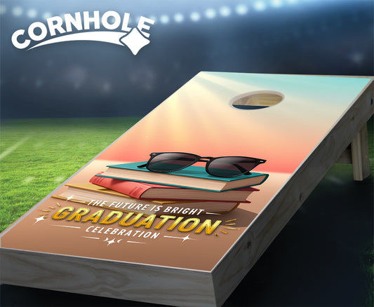 "The Future is Bright - Graduation Celebration" Cornhole Boards