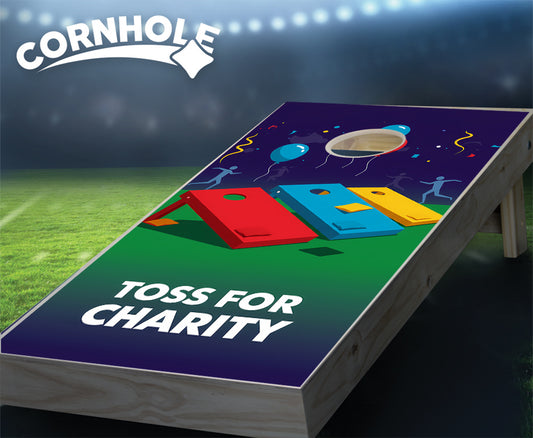 "Toss for Charity - Every Toss Makes a Difference" Cornhole Boards