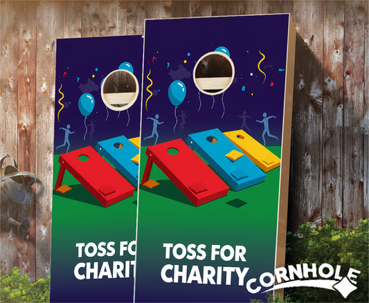 "Toss for Charity - Every Toss Makes a Difference" Cornhole Boards