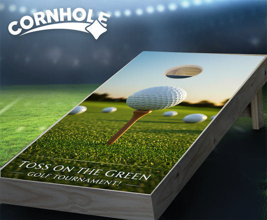 "Toss on the Green Golf Tournament" Cornhole Boards