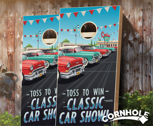 "Toss to Win - Classic Car Show" Cornhole Boards