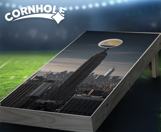 "Towering Skyscraper in New York" Cornhole Boards