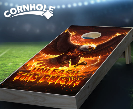 "Unleash the Fury - Extreme Eagle" Cornhole Boards